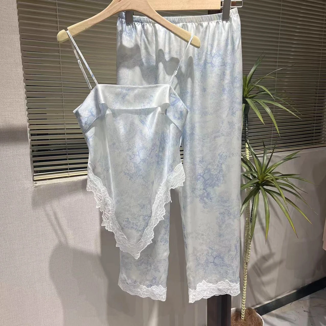 【日月禾】6A重磅100%桑蚕丝吊带长裤女款T2410