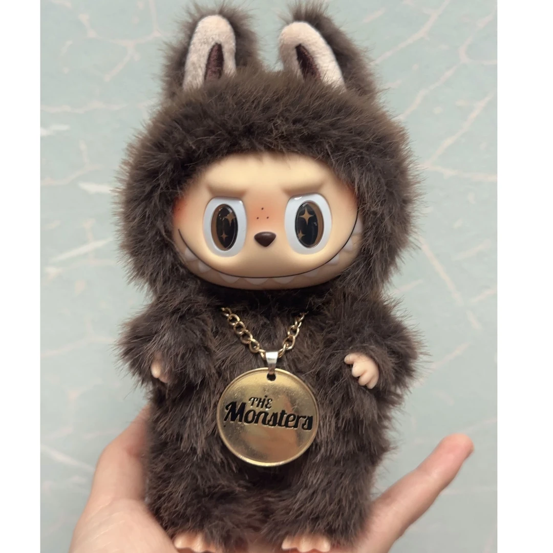 labubu拉布布改娃zimomo棕色小首领搪胶公仔玩偶包包挂件摆件