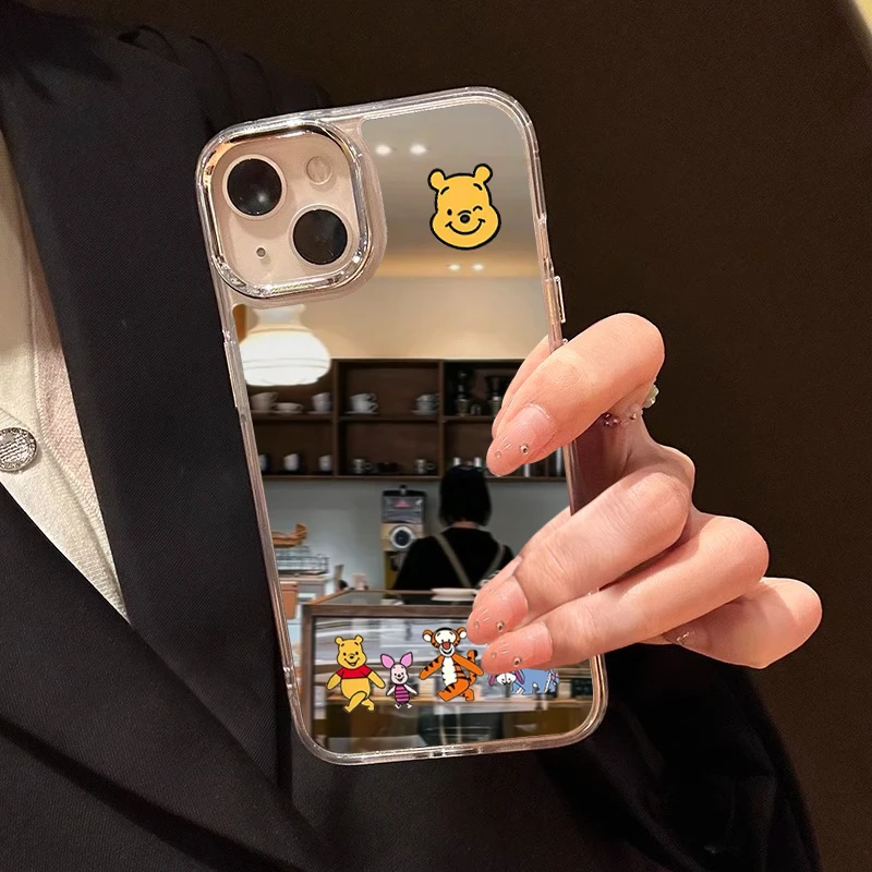 【可爱维尼熊】适用苹果镜面手机壳华为/荣耀/vivo/oppo/小米补妆壳