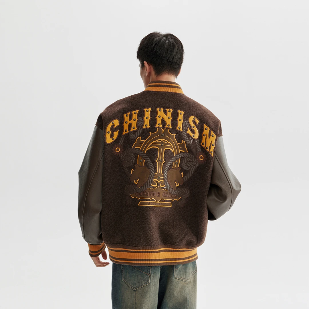 CHINISM赤尘 ×《唐探1900》联名系列 毛呢棒球夹克男2025春季