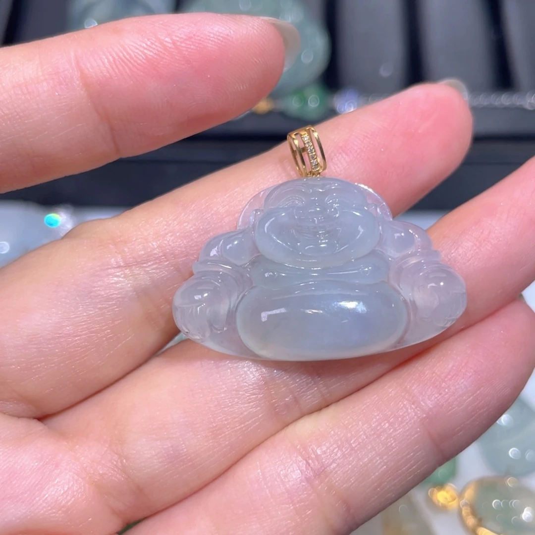 颈饰18K金镶嵌翡翠翡翠