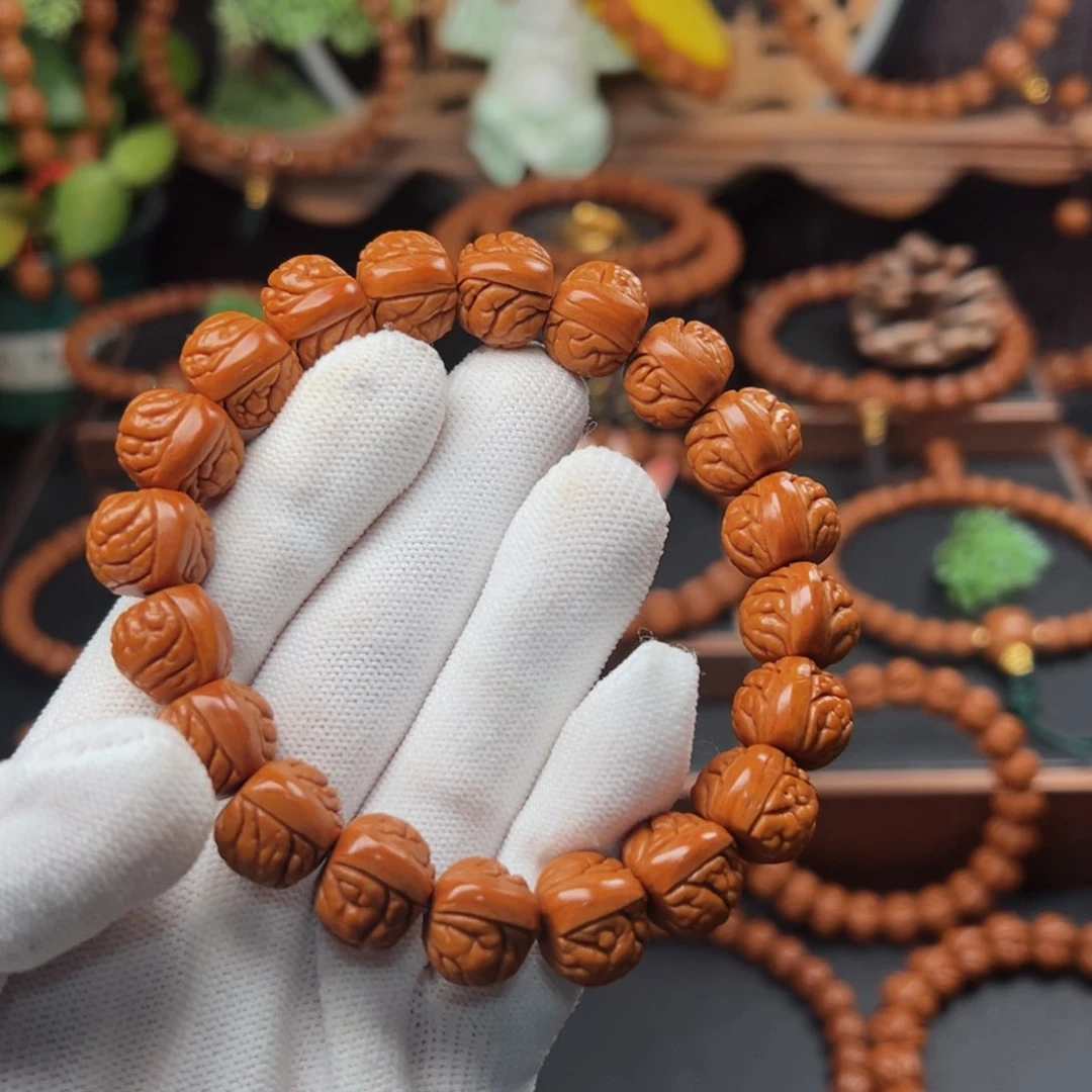 吊坠桃核1.4红皮荔枝手串