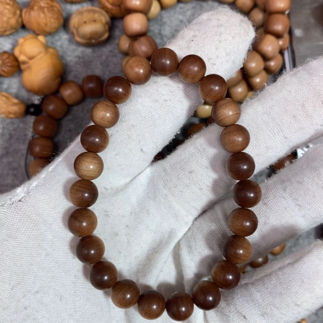 檀香木手串/手链兮*0.8单圈横纹黑肉沉水印度老山檀香