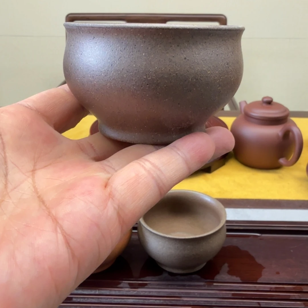 茶杯紫砂老矿长宝山墨绿泥主人杯