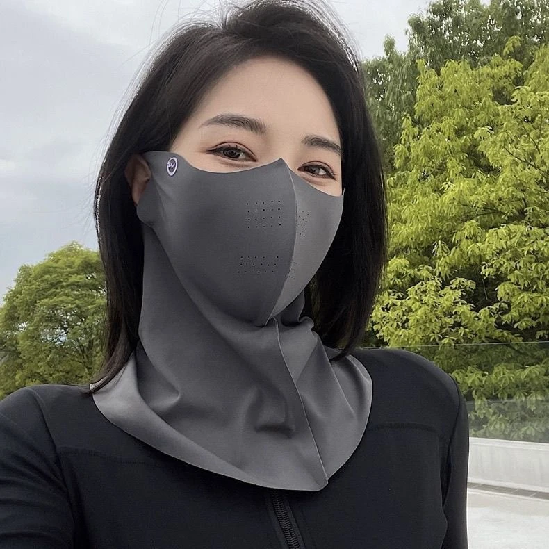 新款3D冰丝透气防晒面罩护颈防紫外线遮阳护脖长款护眼角口罩
