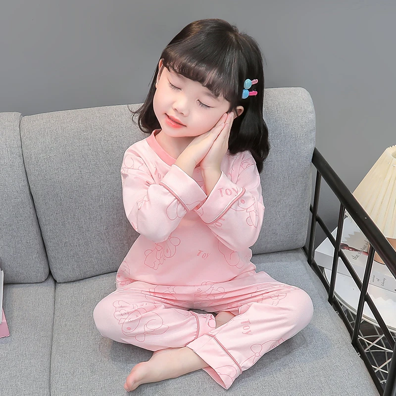 女童睡衣a类纯棉春秋季2025新款女孩长袖套装女宝宝儿童家居服新