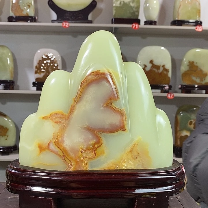 石材天然原石靠山石摆件