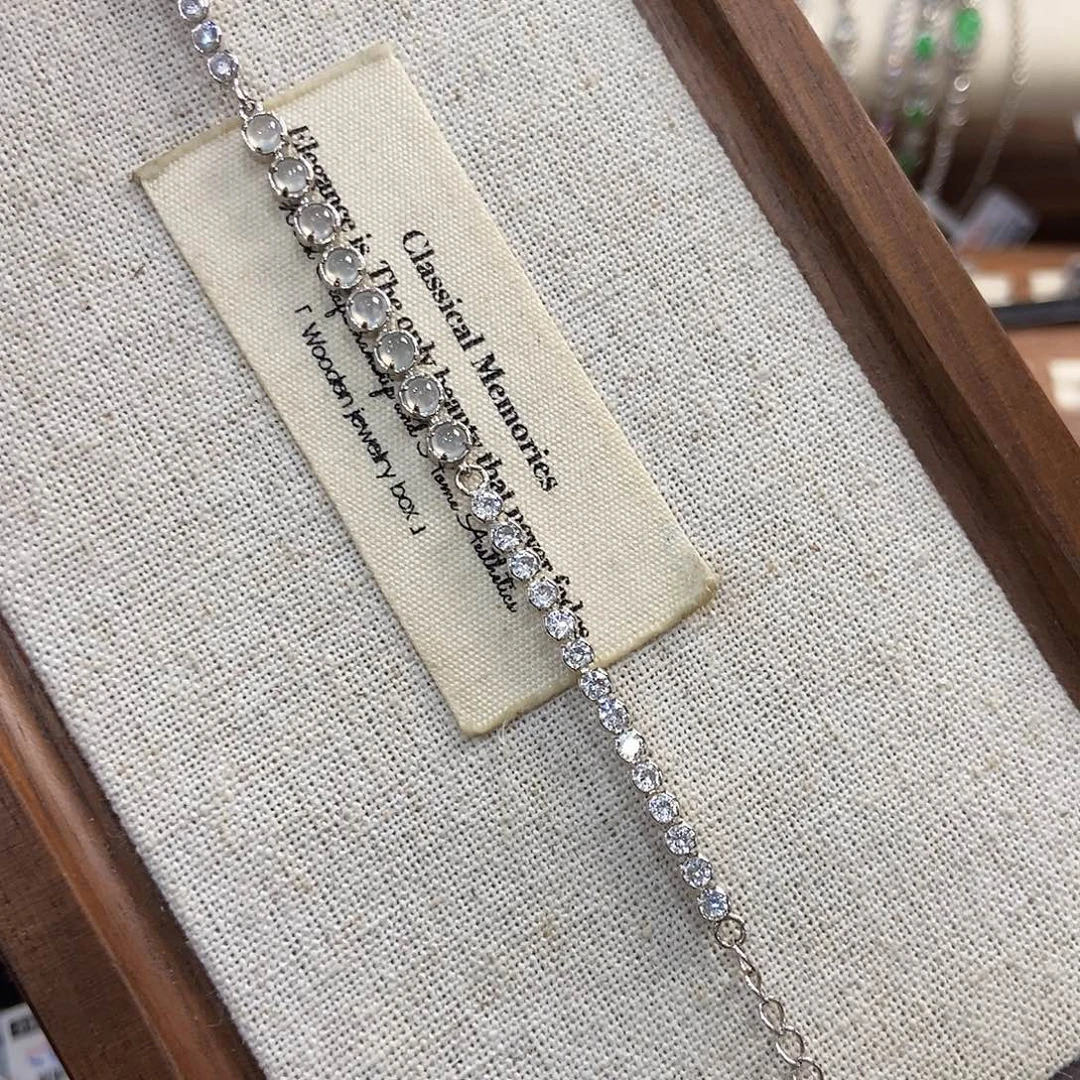 翡翠银S925镶嵌手链手链