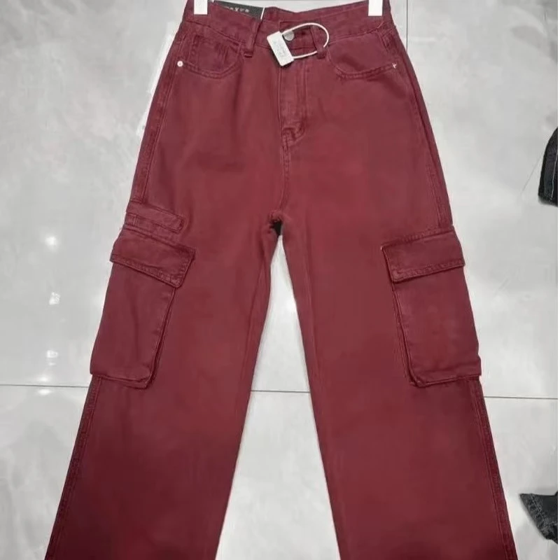 宽松阔腿直筒工装牛仔裤6306