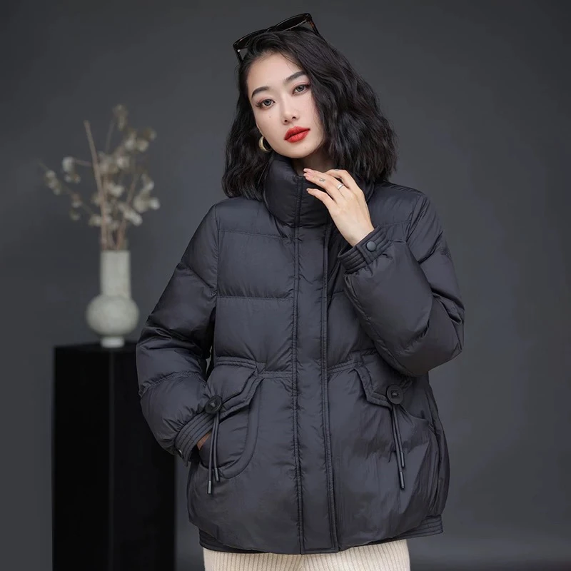 【亏本清仓】立领羽绒服外套2025新款2206翻盖口袋保暖轻薄外套女