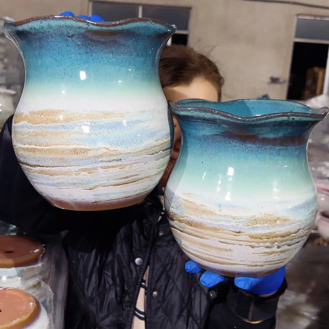 紫砂花盆高20口20