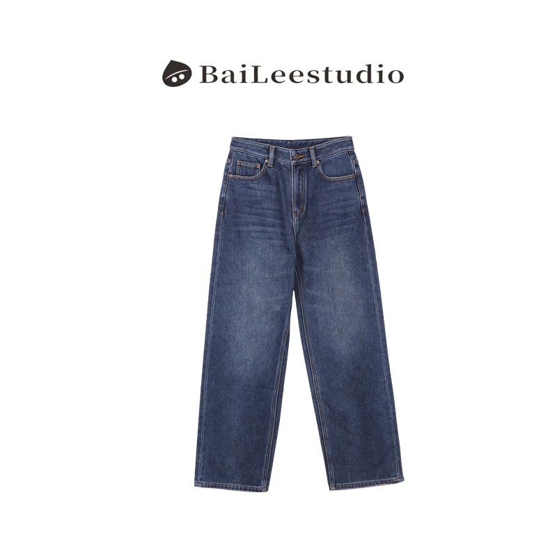 【柏栗良品】2025秋冬新品~加绒休闲风时尚百搭加绒牛仔裤女6143