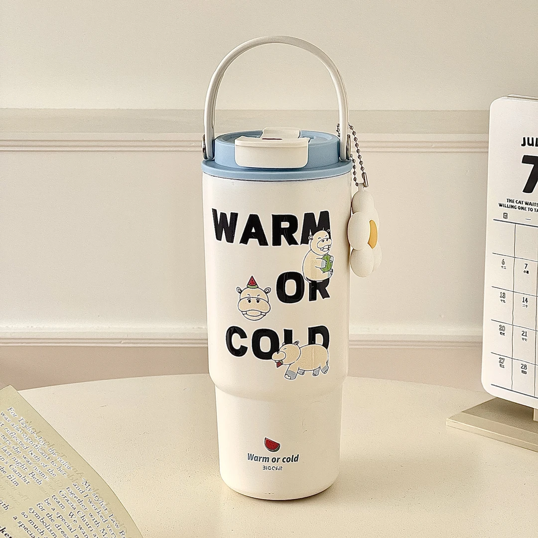 英国【轻奢】Coop Koop 陶瓷内胆高颜值大容量手提保温杯双饮吸管杯