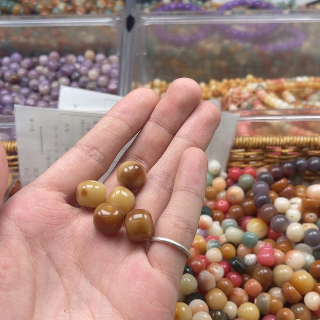 吊坠白玉菩提q14/20+2颗虎斑花皮玉化