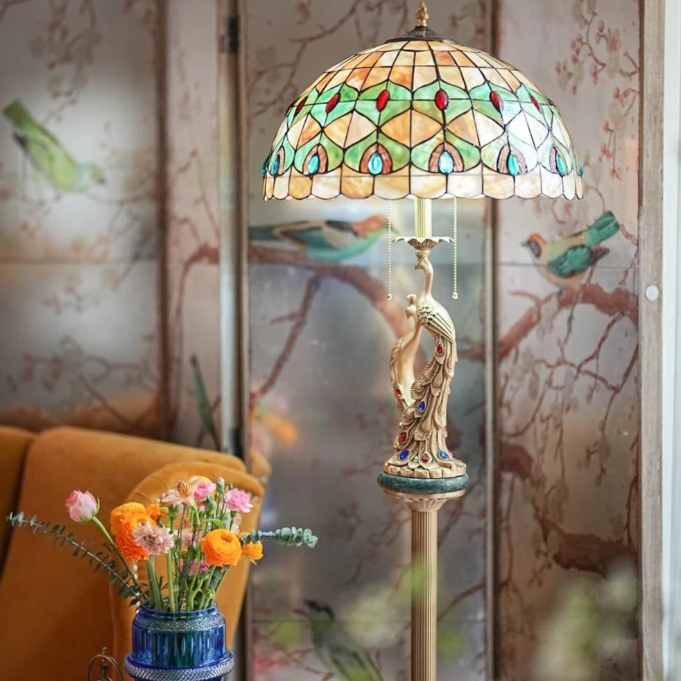 【奇居】双凤贝壳立式落地灯#S117DPX-18F