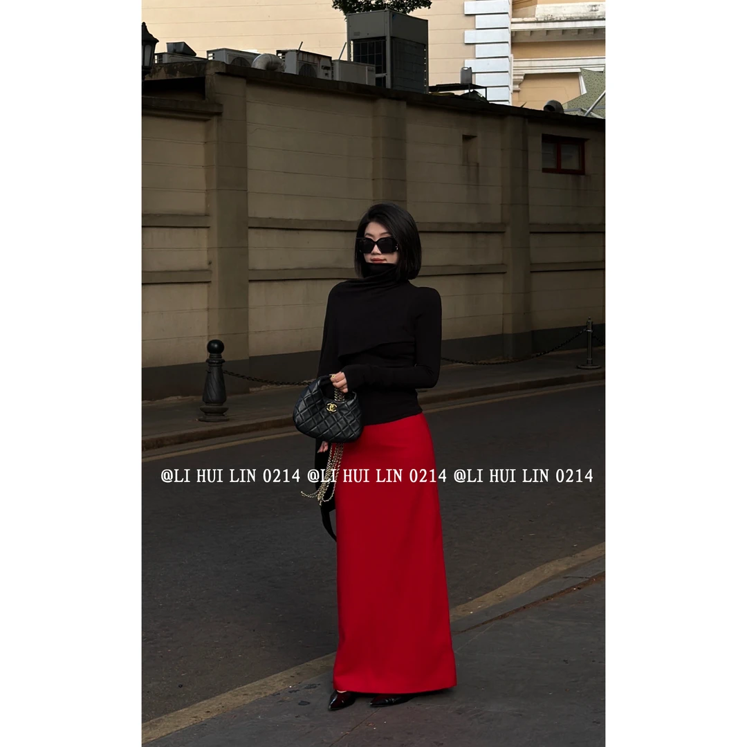LIHUILIN/【超模比例】修身显瘦A字半身裙（含50%羊毛）