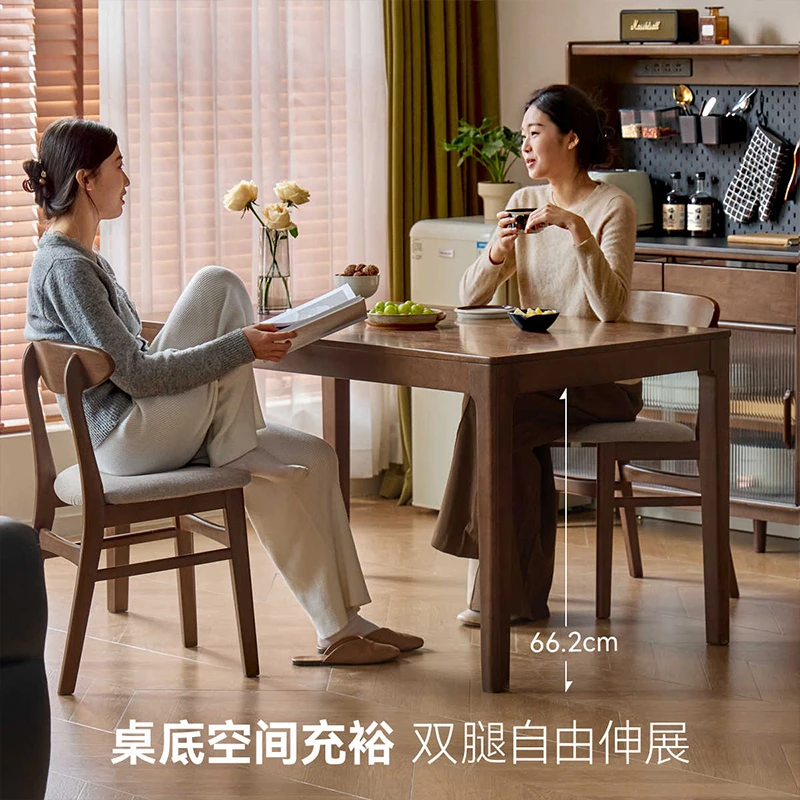实木餐桌长方形饭桌小户型客厅吃饭桌子简约北欧风家用组合桌椅