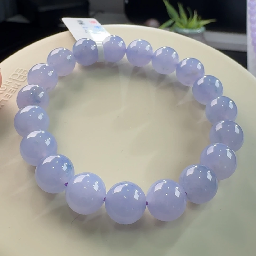 翡翠手链未镶嵌蓝紫单圈卡10