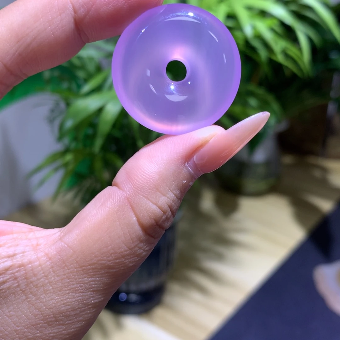 玛瑙/玉髓未镶嵌手镯卡30葡萄紫平安扣