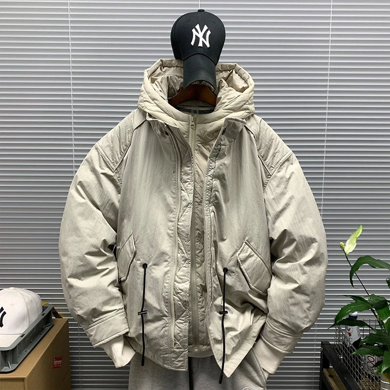 羽绒服外套男款三合一冬季新款加厚保暖工装潮牌防风保暖羽绒夹克