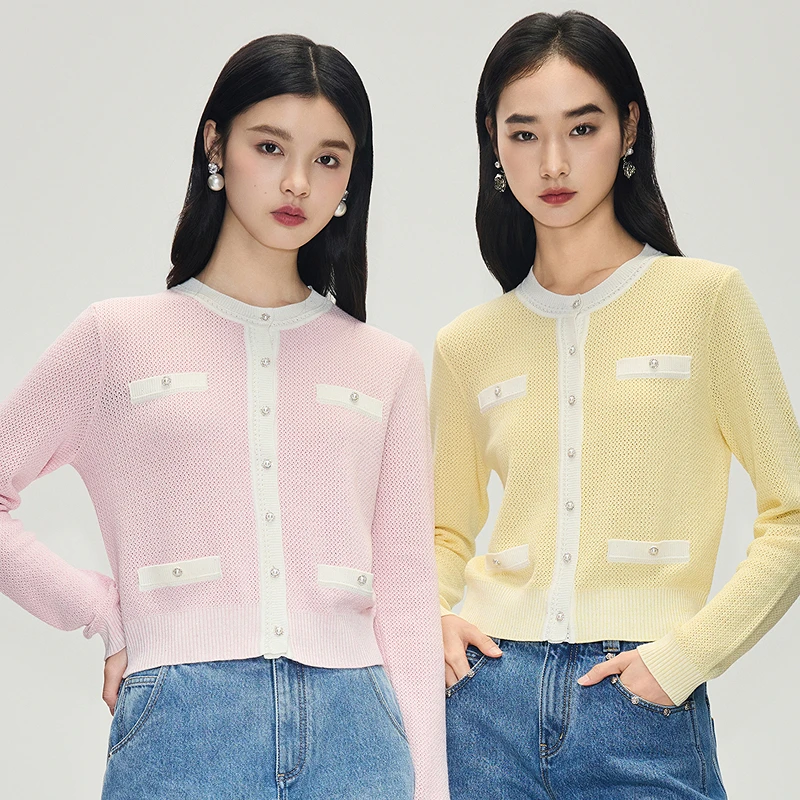 【清新小香】针织开衫毛衣外套含羊毛DOUBLOVE贝爱春秋新款