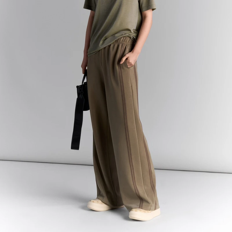 U/TI拼接织带运动裤女百搭简约空气层廓感休闲裤