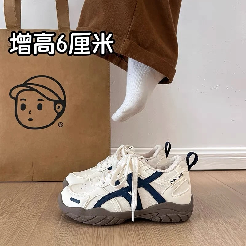复古厚底小个子内增高6cm德训鞋女2025冬户外防滑时尚阿甘运动鞋