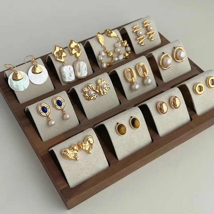 足银玻璃耳饰银针金属几何耳环法式复古个性耳坠宫廷时尚气质新款