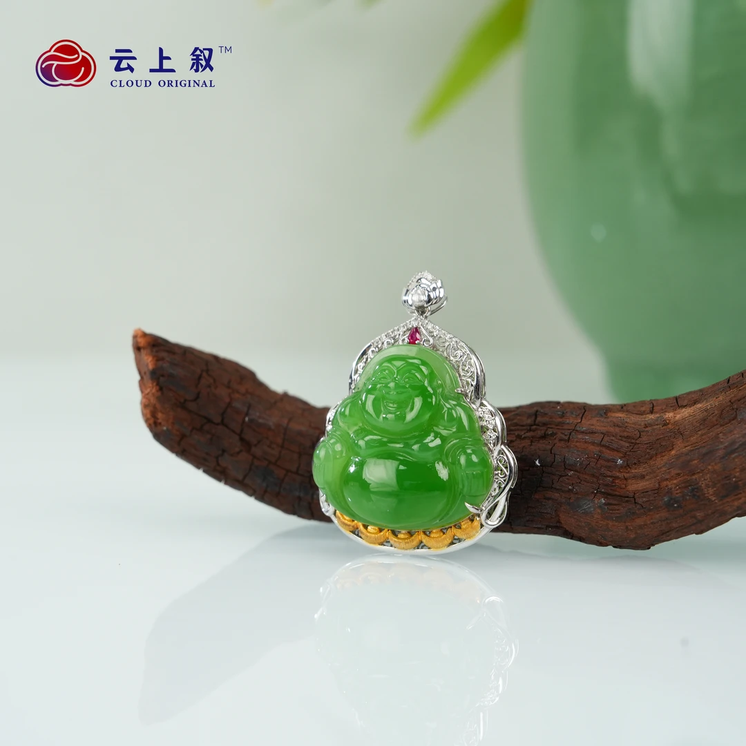 【云上叙】 19 QJD03300055 18K金镶和田玉吊坠-多样性发其一