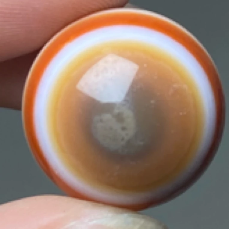 天然高品质多彩双眼缠丝条纹玛瑙卡16.2mm
