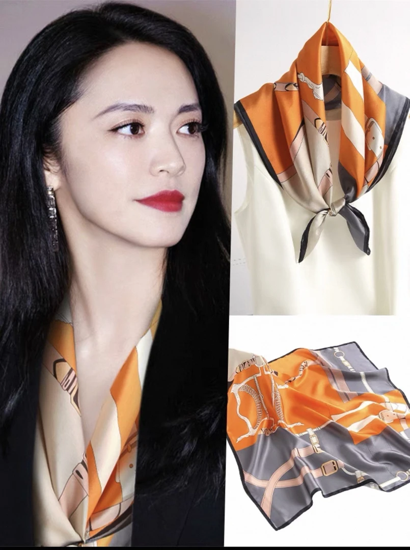 2055 不掉色薄款成人不起球淑女丝巾百搭欧美临时ins风