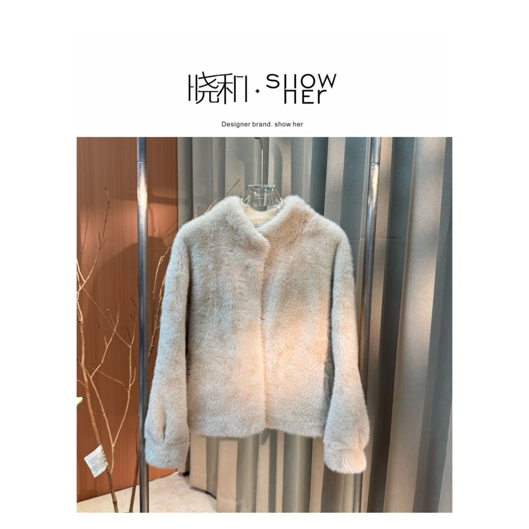 SHOW HER【重磅欧货】早秋立领欧貂绒外套