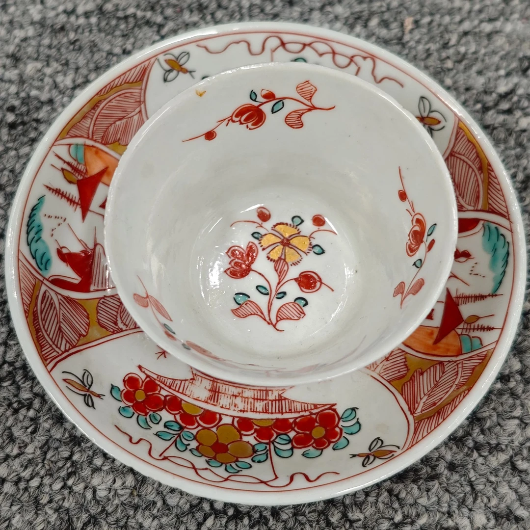 清 雍正 描金五叶花杯套MA-0017