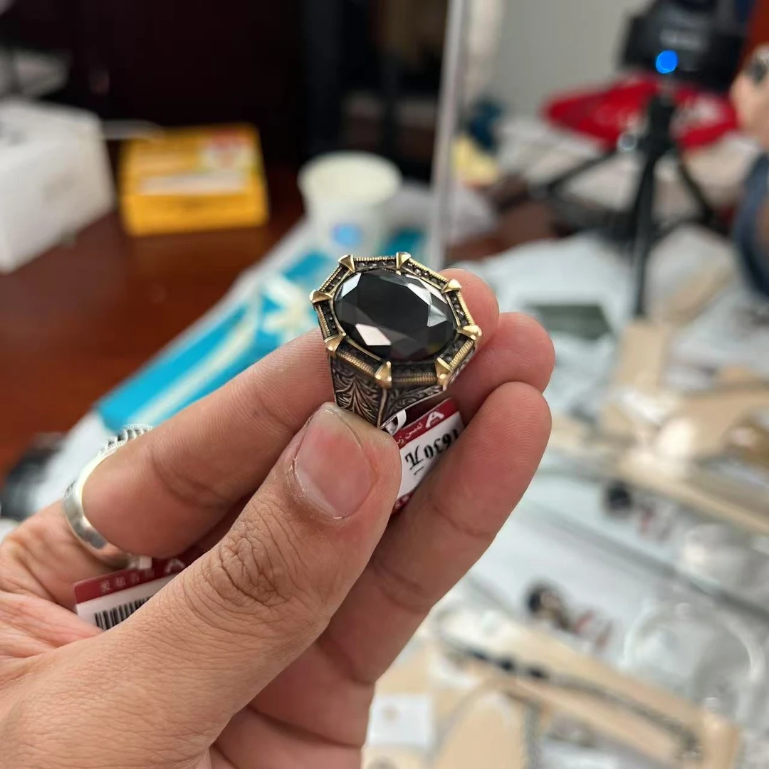 925银莫桑石戒指 爱敏纯银首饰戒指