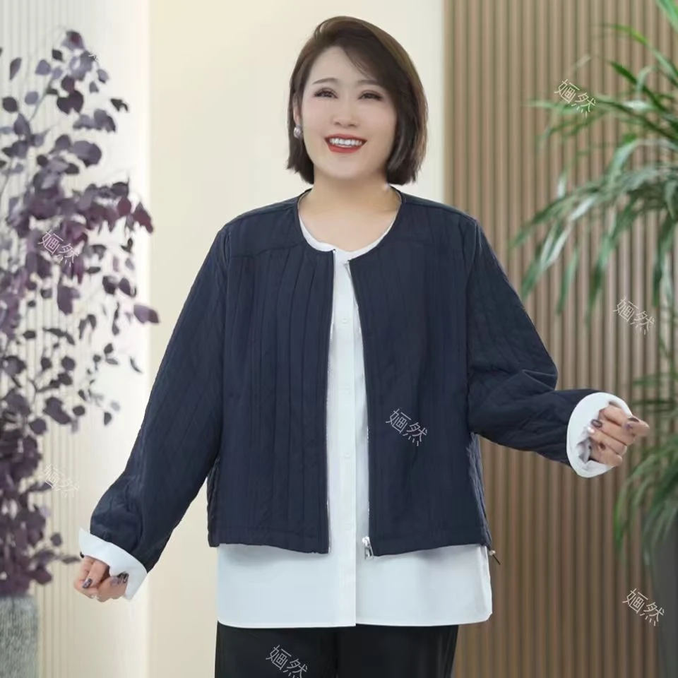 假两件设计师款棉服外套大码夹棉保暖阔版时尚秋冬季绗棉夹克女潮