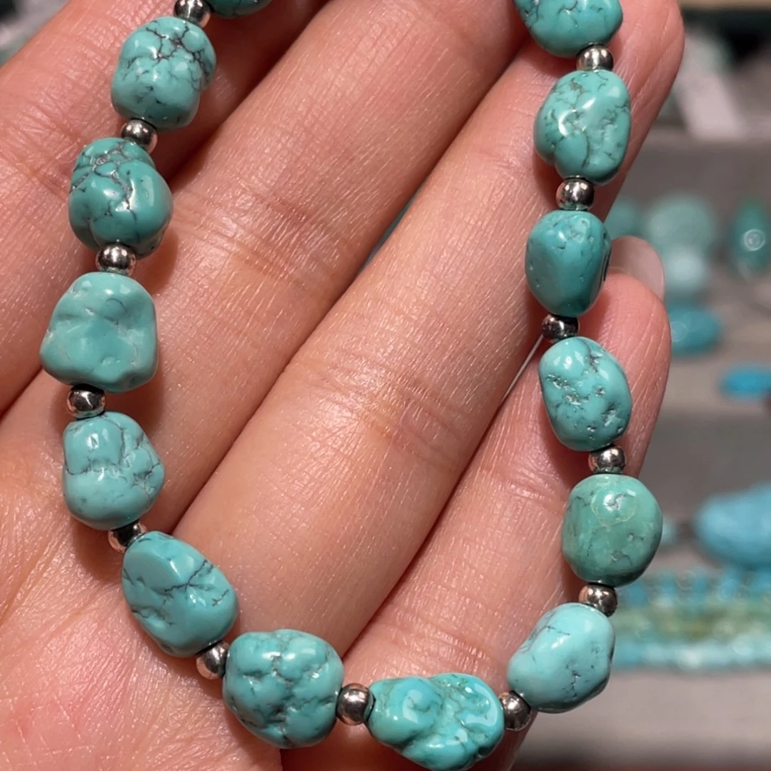 绿松石未镶嵌随形手串