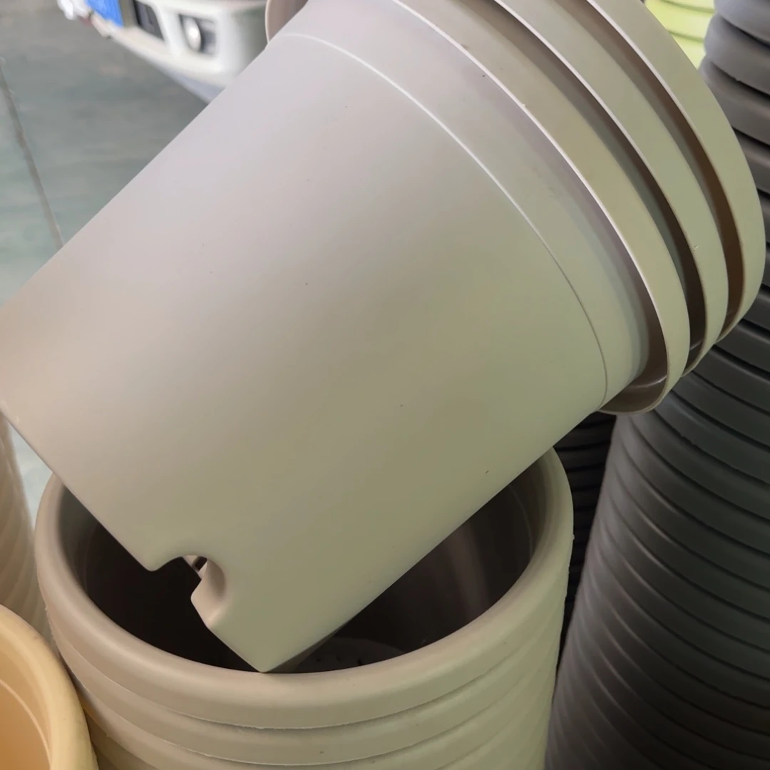 树脂四季盆4#无拖灰白微瑕8