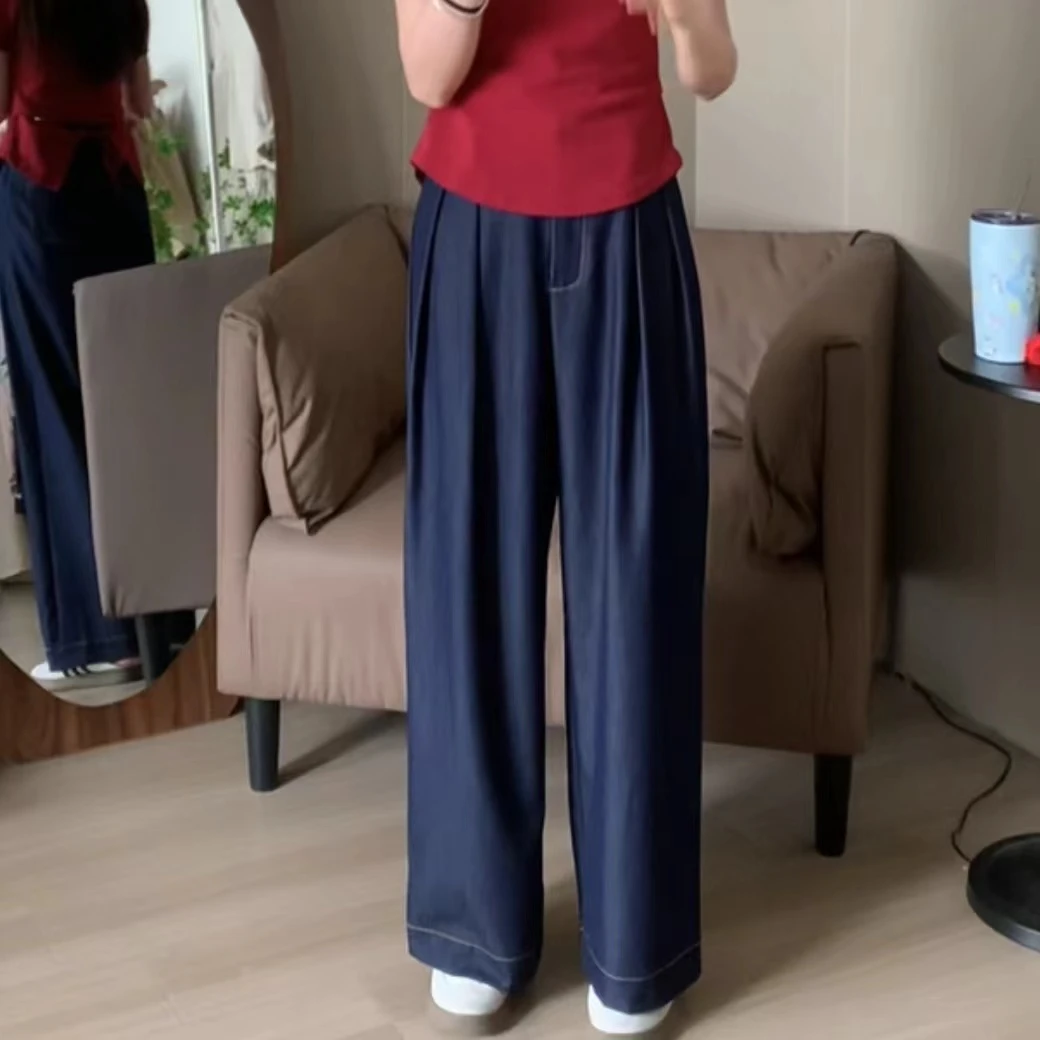 【阿凯自制】HF 6812 超薄撞色软牛仔直筒裤（裤长100）