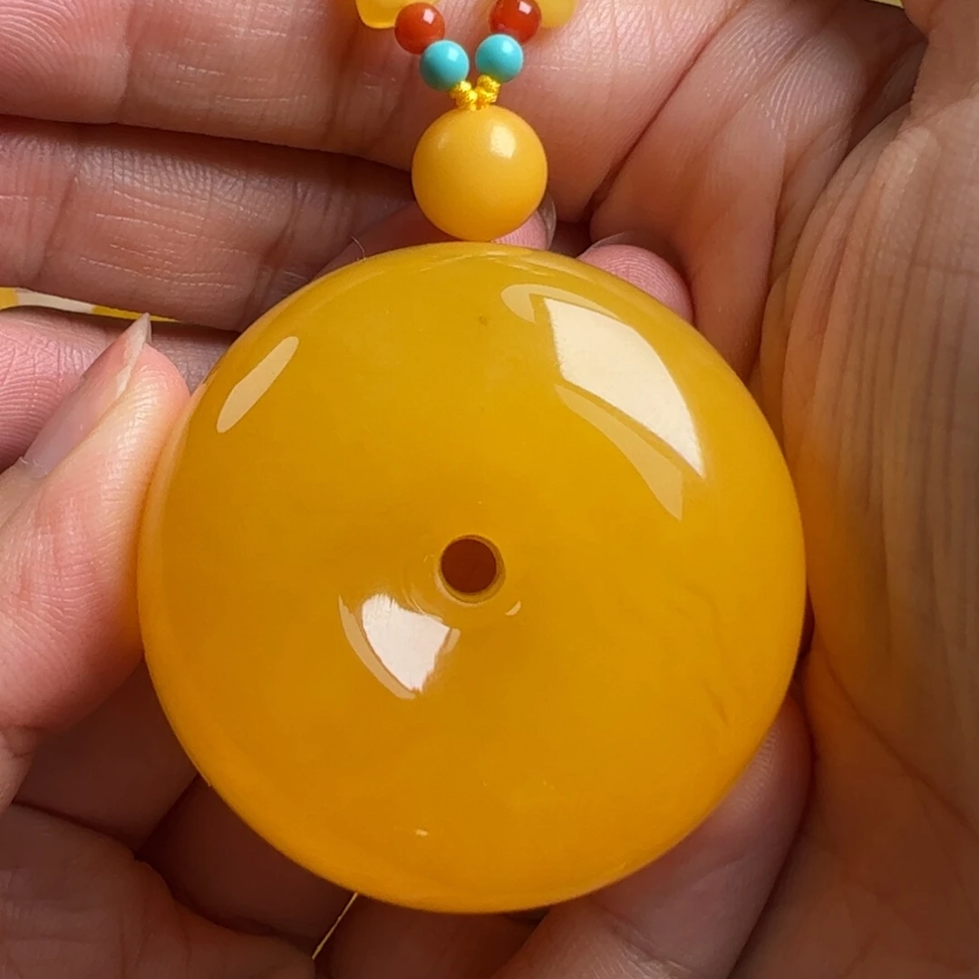 蜜蜡毛衣链未镶嵌无烤色无优化无补胶无煮蜜无辐照