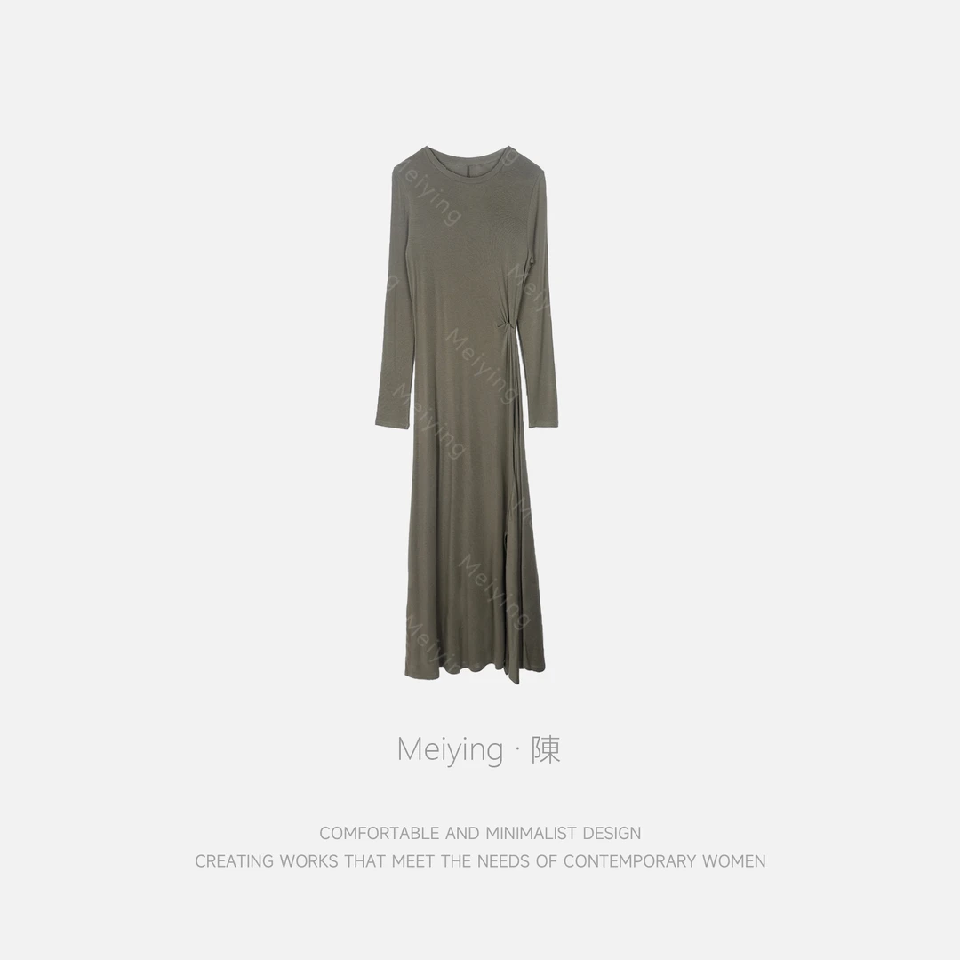 Meiying-“珍妮的爱衣”气质老钱风天丝羊毛混纺连衣裙YA5QL025