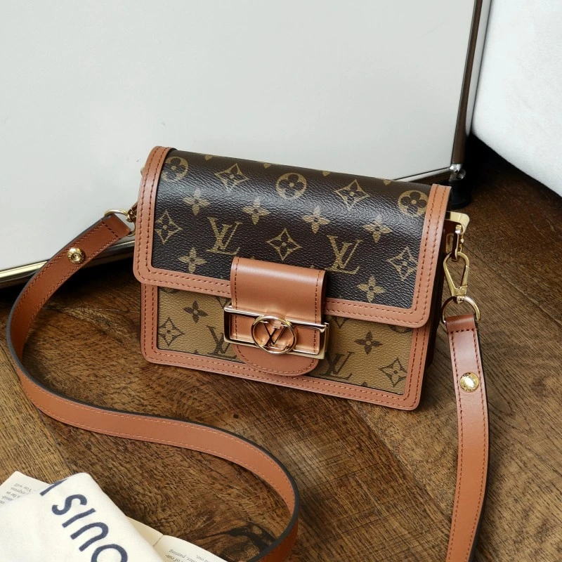 95新 LouisVuitton/路易威登 Azul芯片款老花拼色小号单肩包51142
