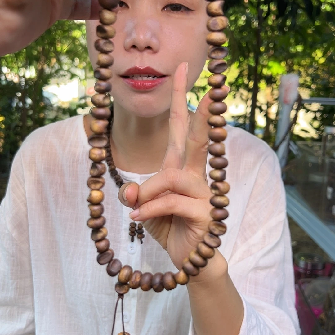 沉香手串海南老白奇金丝黄红油虫漏开口笑双圈多样性发一1.0
