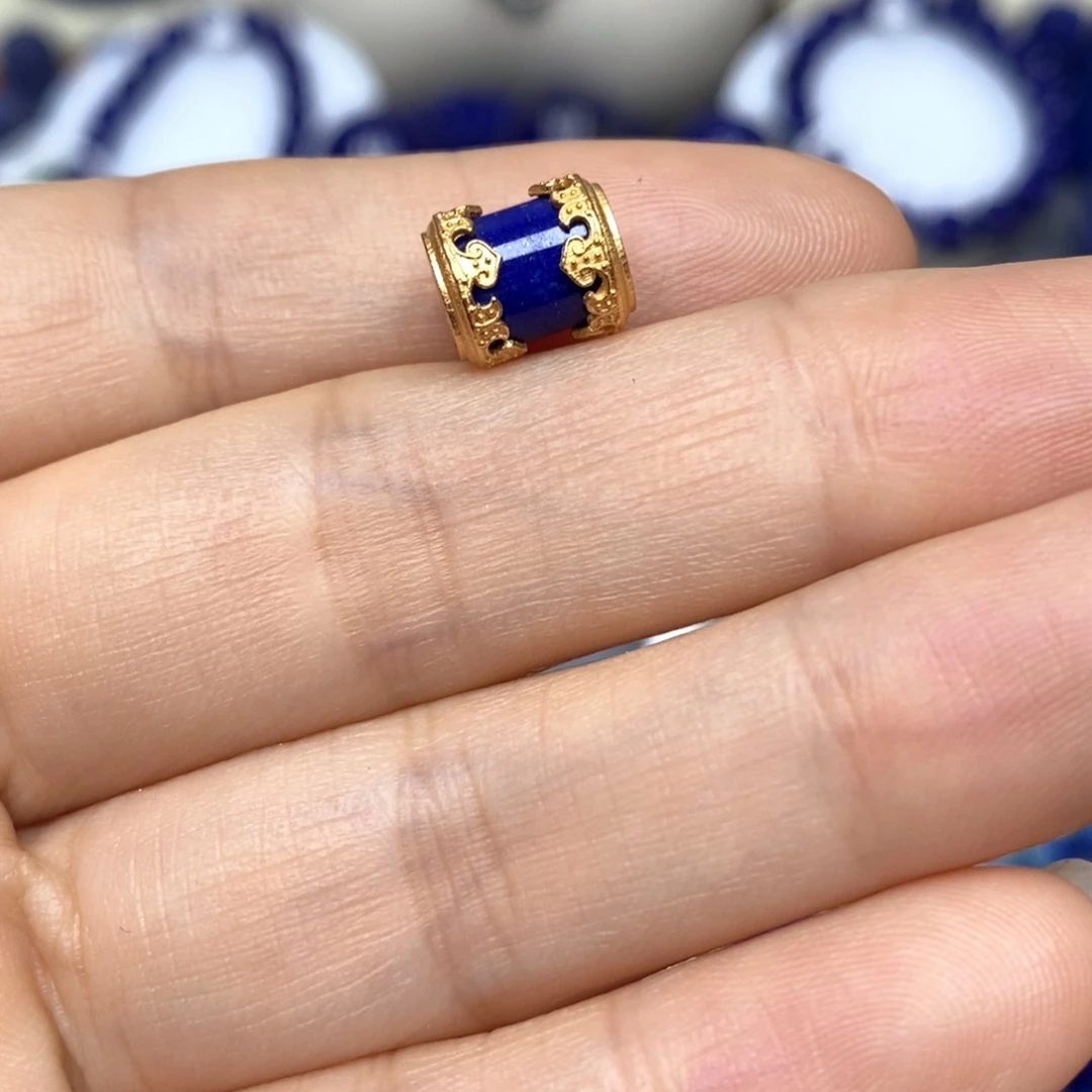 青金石银S925镀金镶嵌颈饰