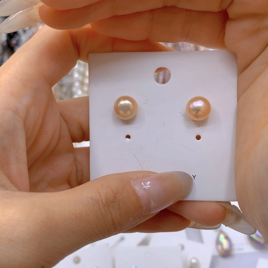 淡水珍珠耳饰银S925镶嵌