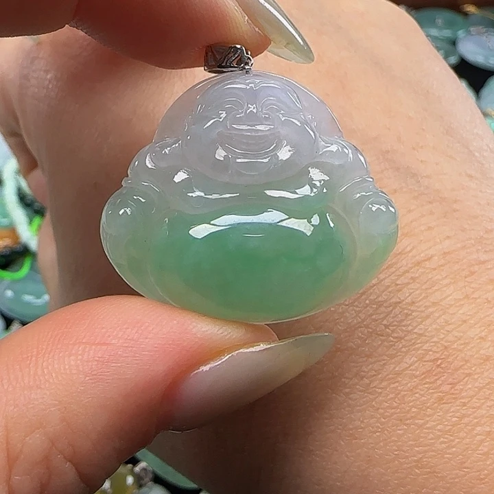 *****翡翠18K金镶嵌颈饰