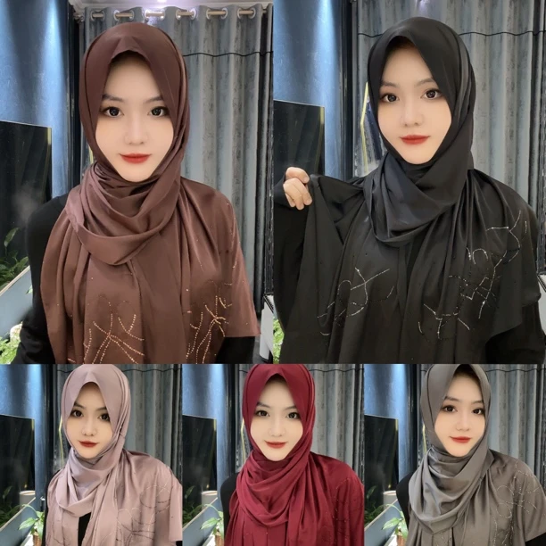 轻奢风双套钻丝缎长巾