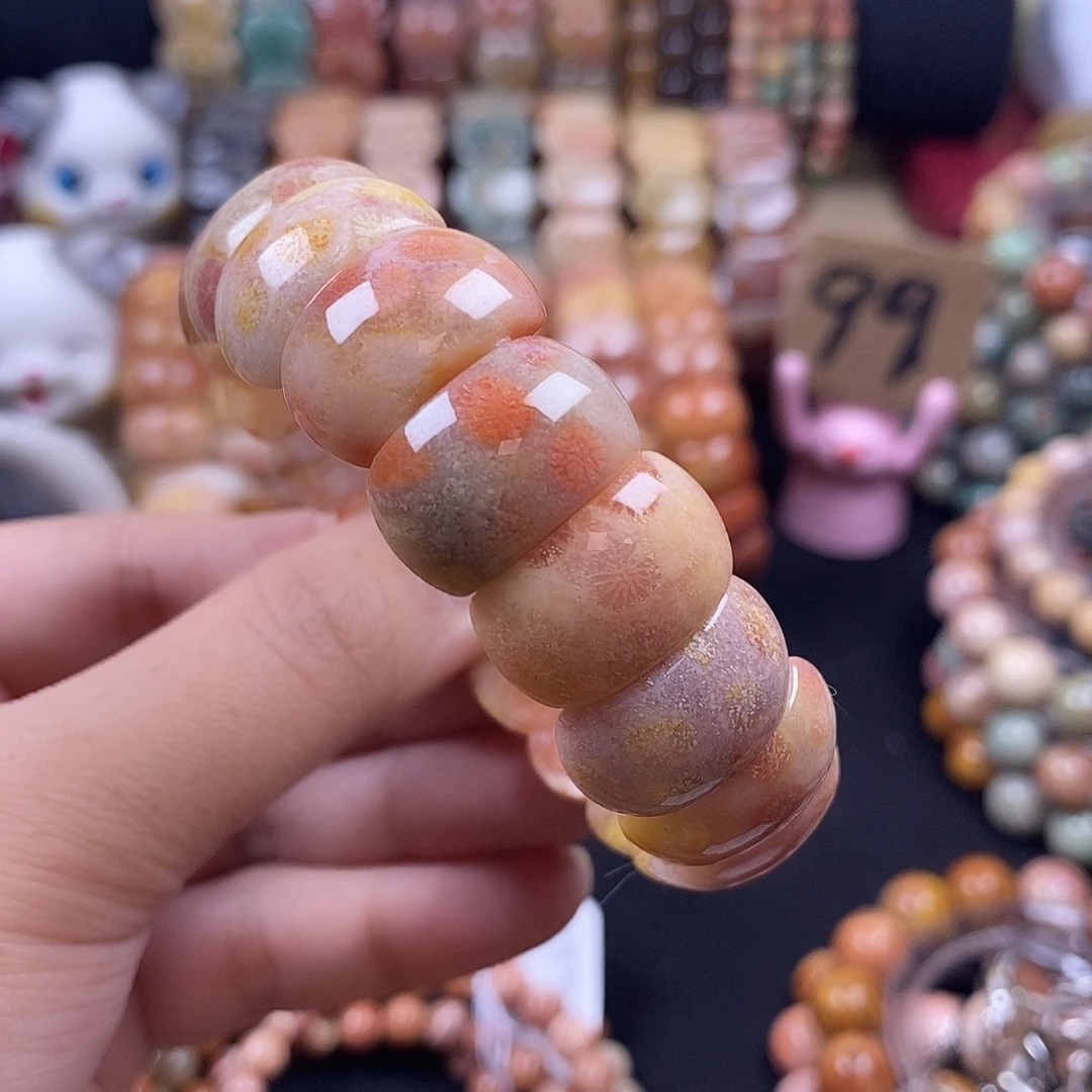 未镶嵌手牌硅化珊瑚（珊瑚玉）沙沙冰料 21