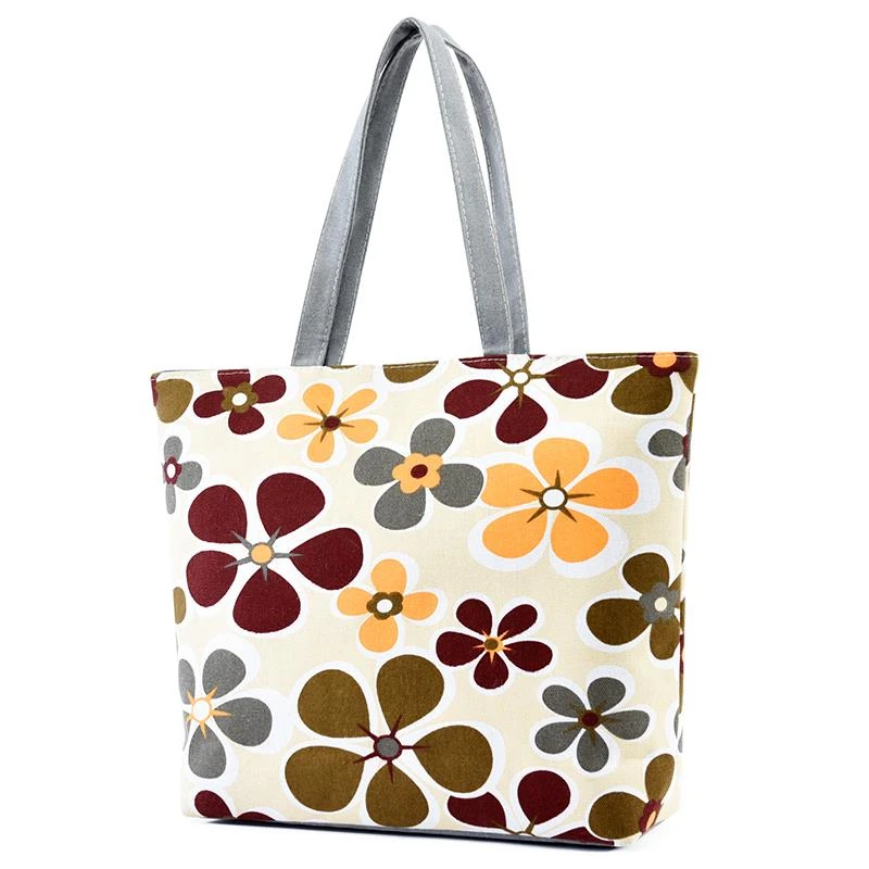 印花轻便手提包大容量单肩手拎外出百搭包女包包包新款帆布托特包