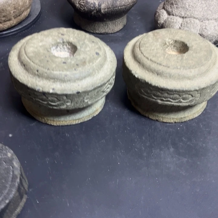 石材清代小柱础一对，满工