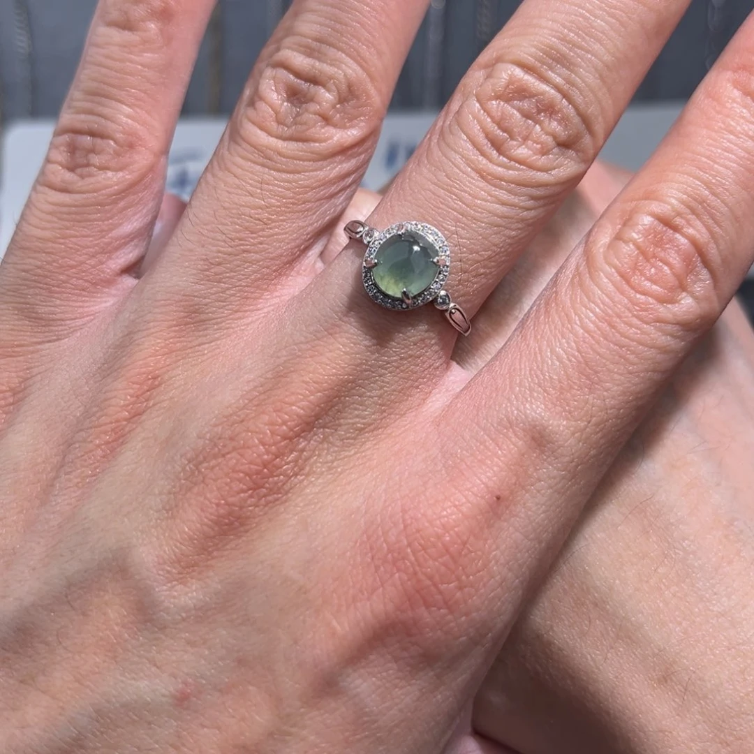 翡翠戒指银S925镶嵌jmnmm